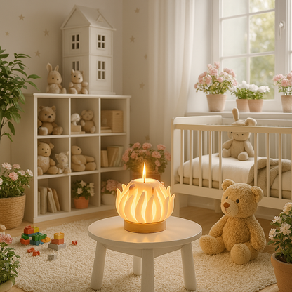 Žareča sveča v udobnem vrtcu - ročno izdelana - ideja za darilo za poroko- ideja za darilo baby shower